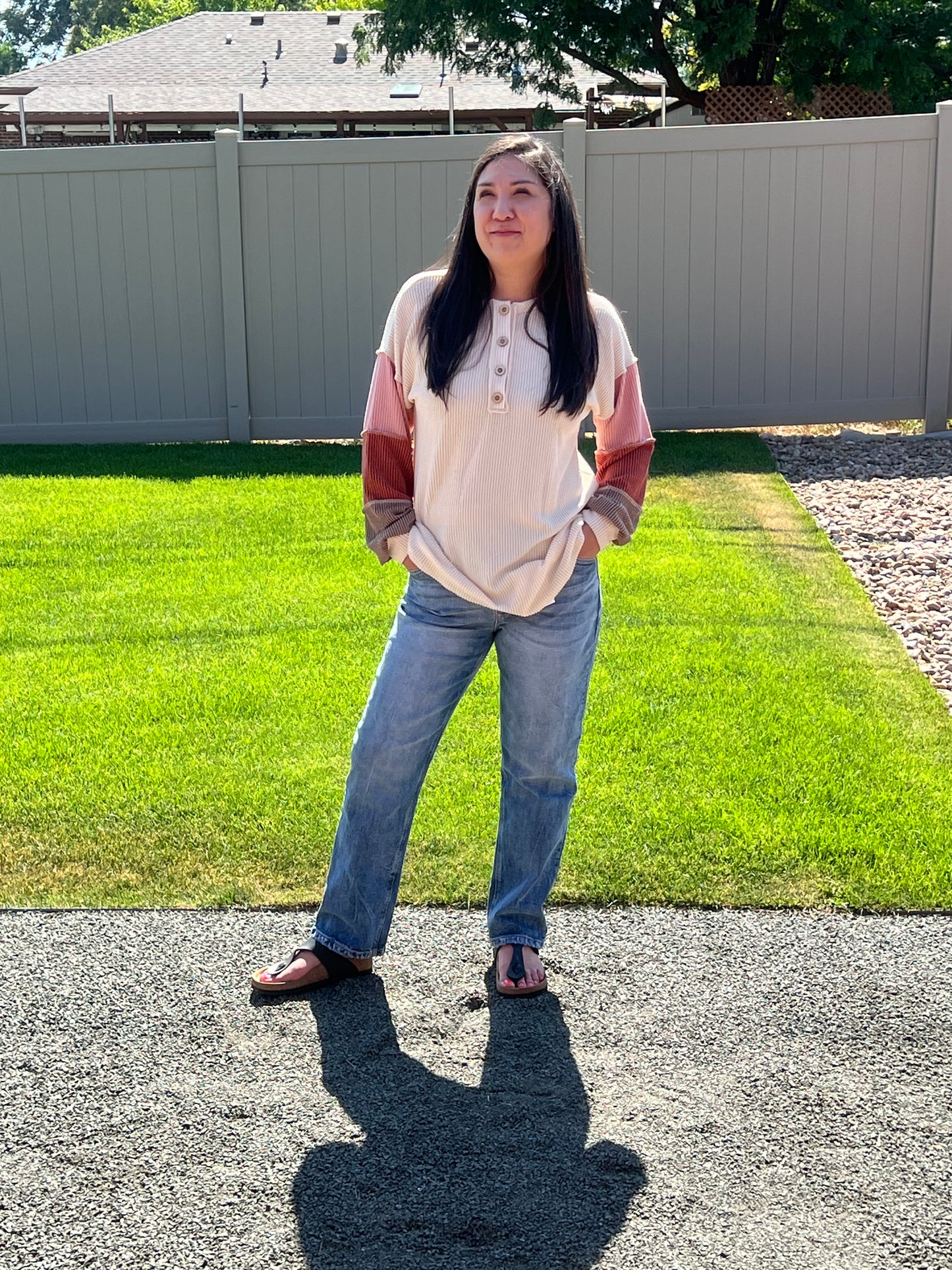 Heimish Urban Ribbed Color Block Top