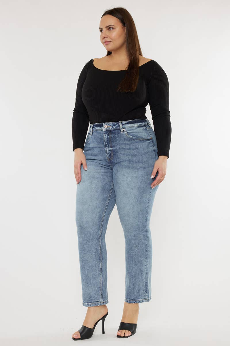 Kan Can High Rise Slim Straight Jeans
