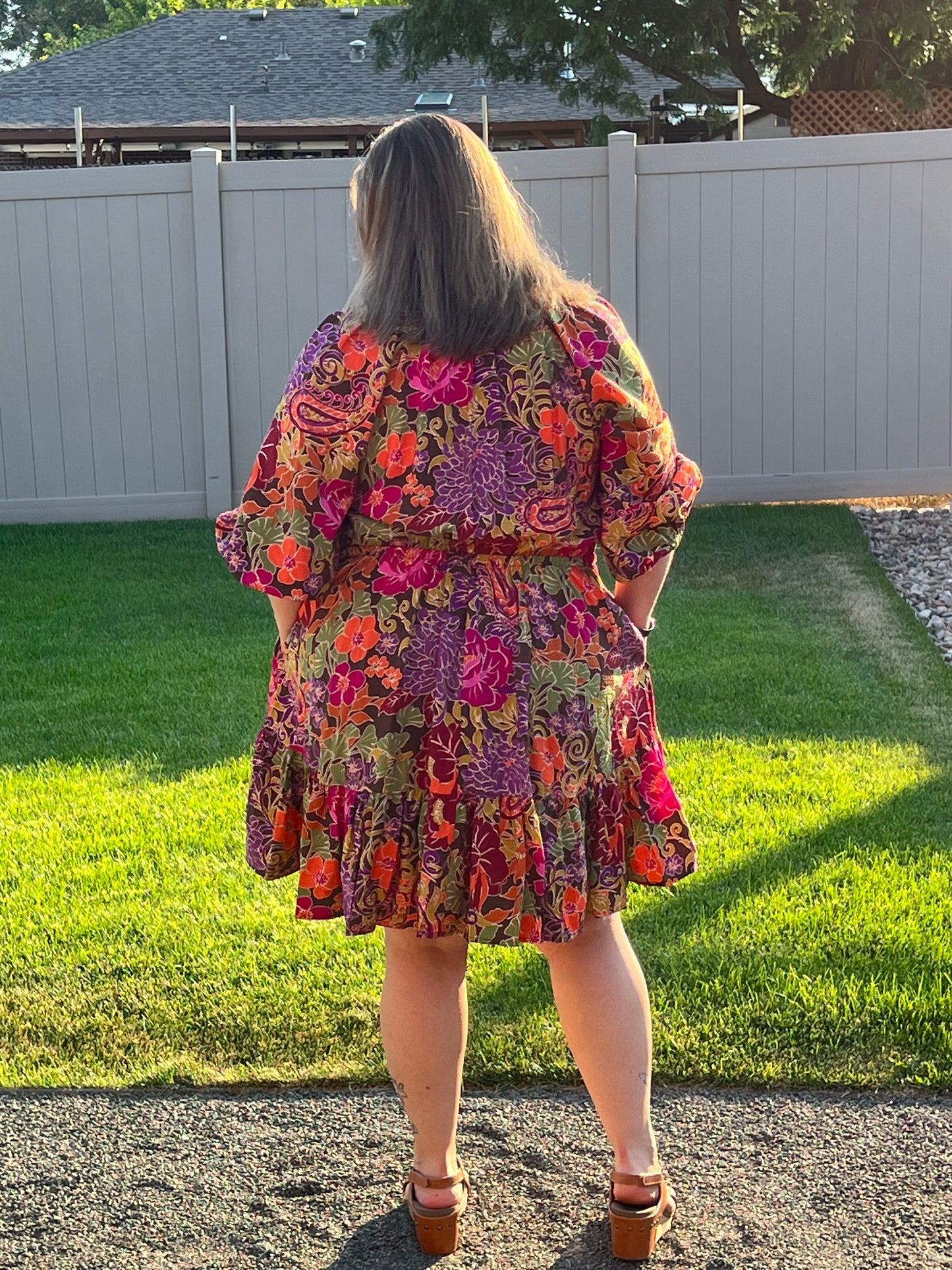 Oddi Floral V-Neck Tiered Dress
