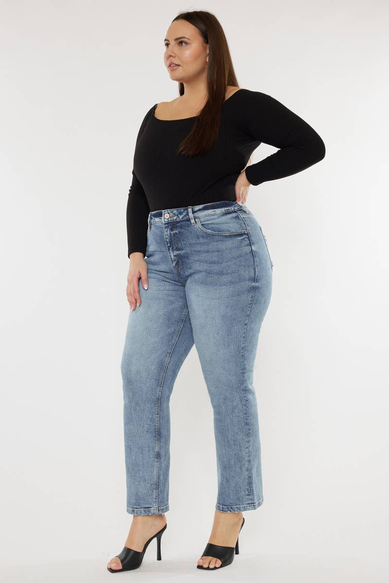 Kan Can High Rise Slim Straight Jeans