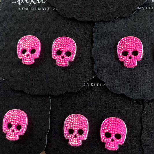 Dixie Bliss Studded Skulls in Bubblegum Shimmer