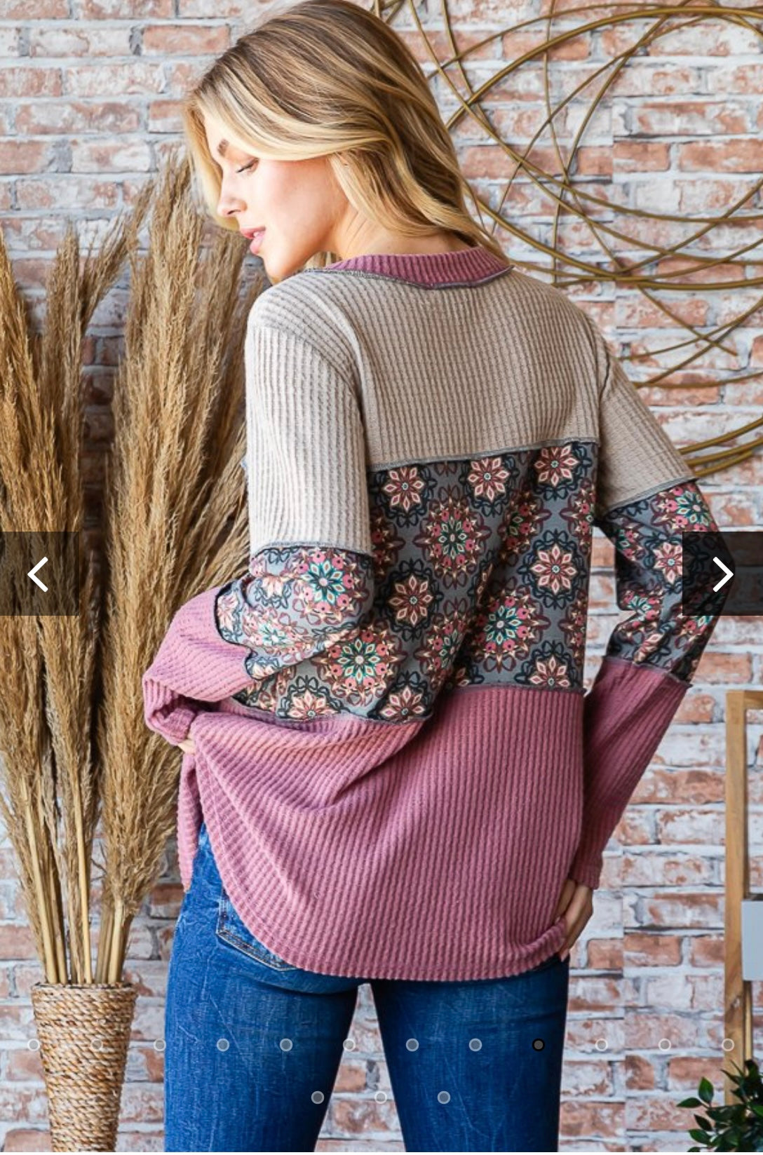 Heimish Long Sleeve Geometric Print Top