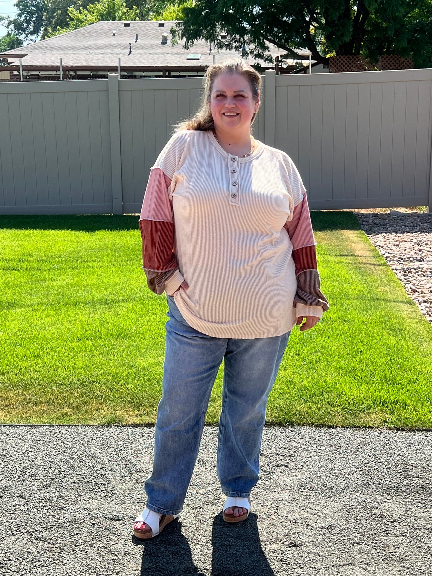 Heimish Urban Ribbed Color Block Top