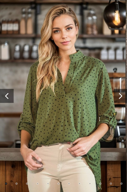 Heimish Dot Print Top