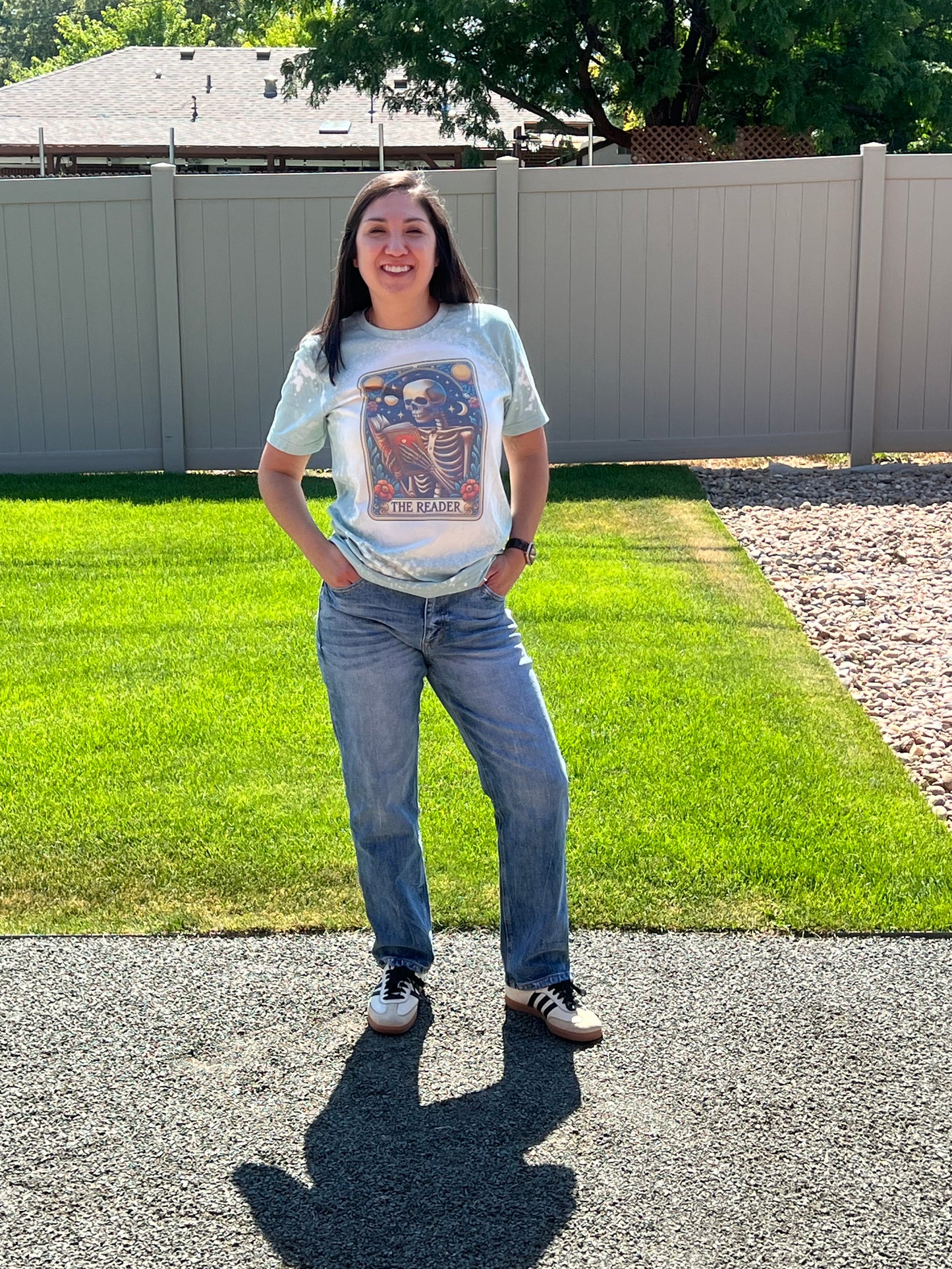 The Reader Tarot Card Bleached Shirt