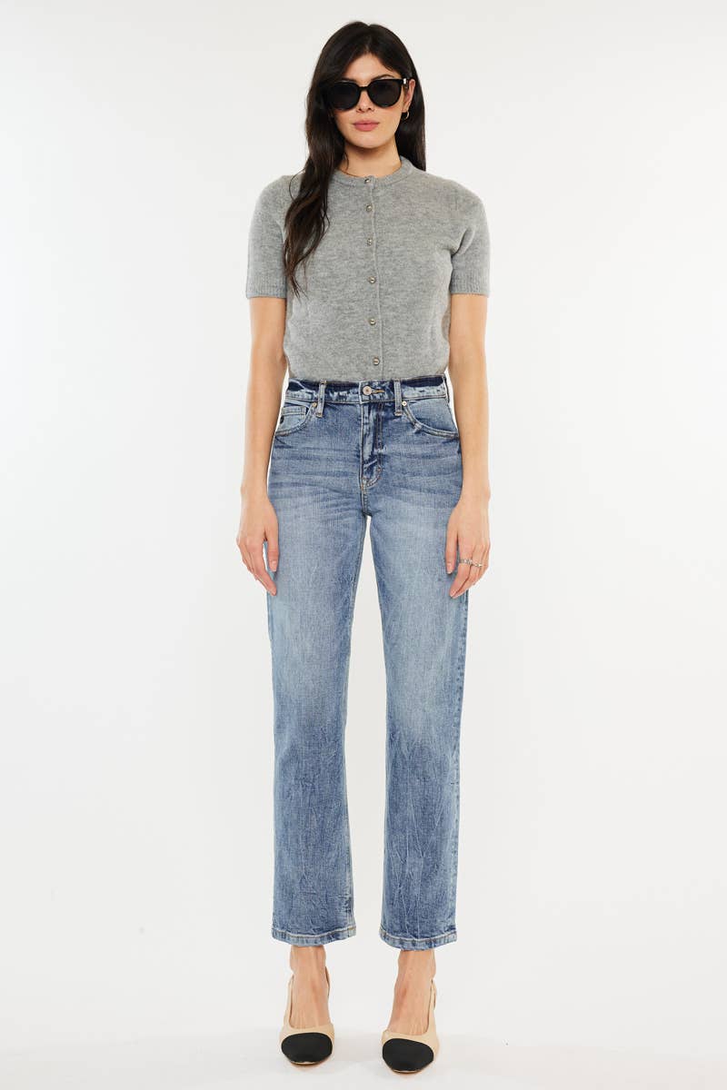 Kan Can High Rise Slim Straight Jeans