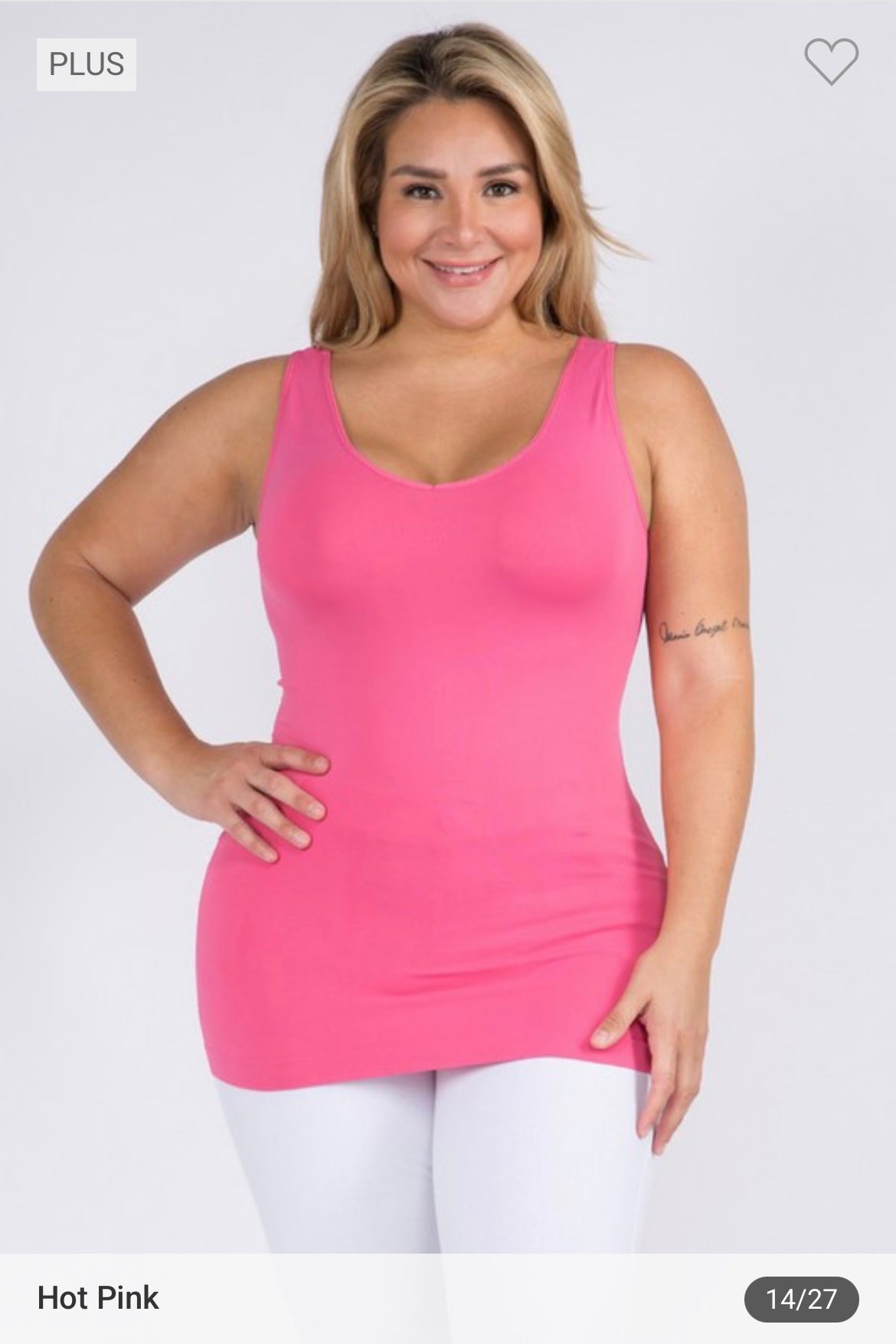 Yelete One-Size Plus Reversible V or U Neckline Seamless Tank