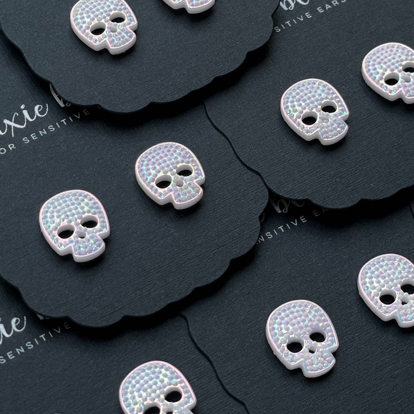 Dixie Bliss Studded Skulls in White