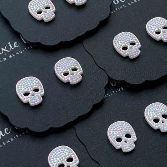 Dixie Bliss Studded Skulls in White