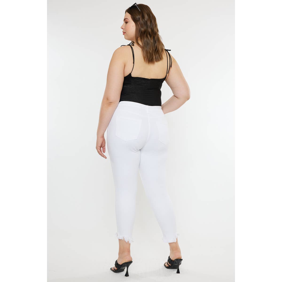 Kan Can High Rise White Super Skinny Jeans