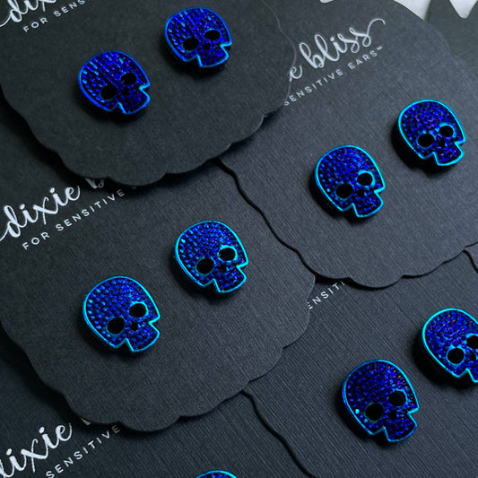 Dixie Bliss Studded Skulls in Midnight Blue
