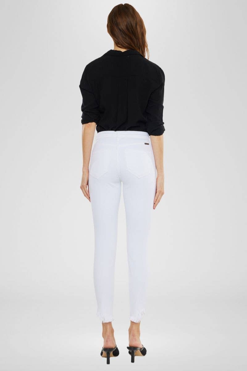 Kan Can High Rise White Super Skinny Jeans
