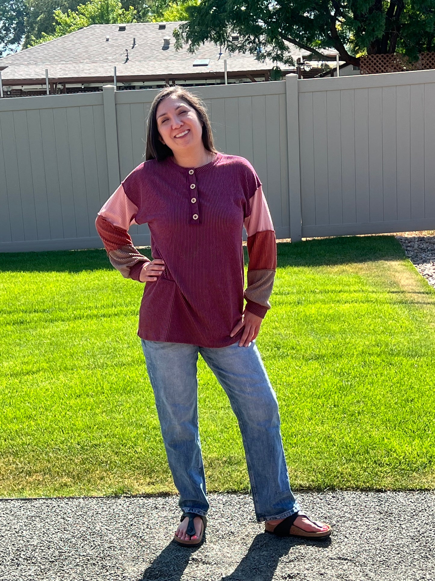 Heimish Urban Ribbed Color Block Top