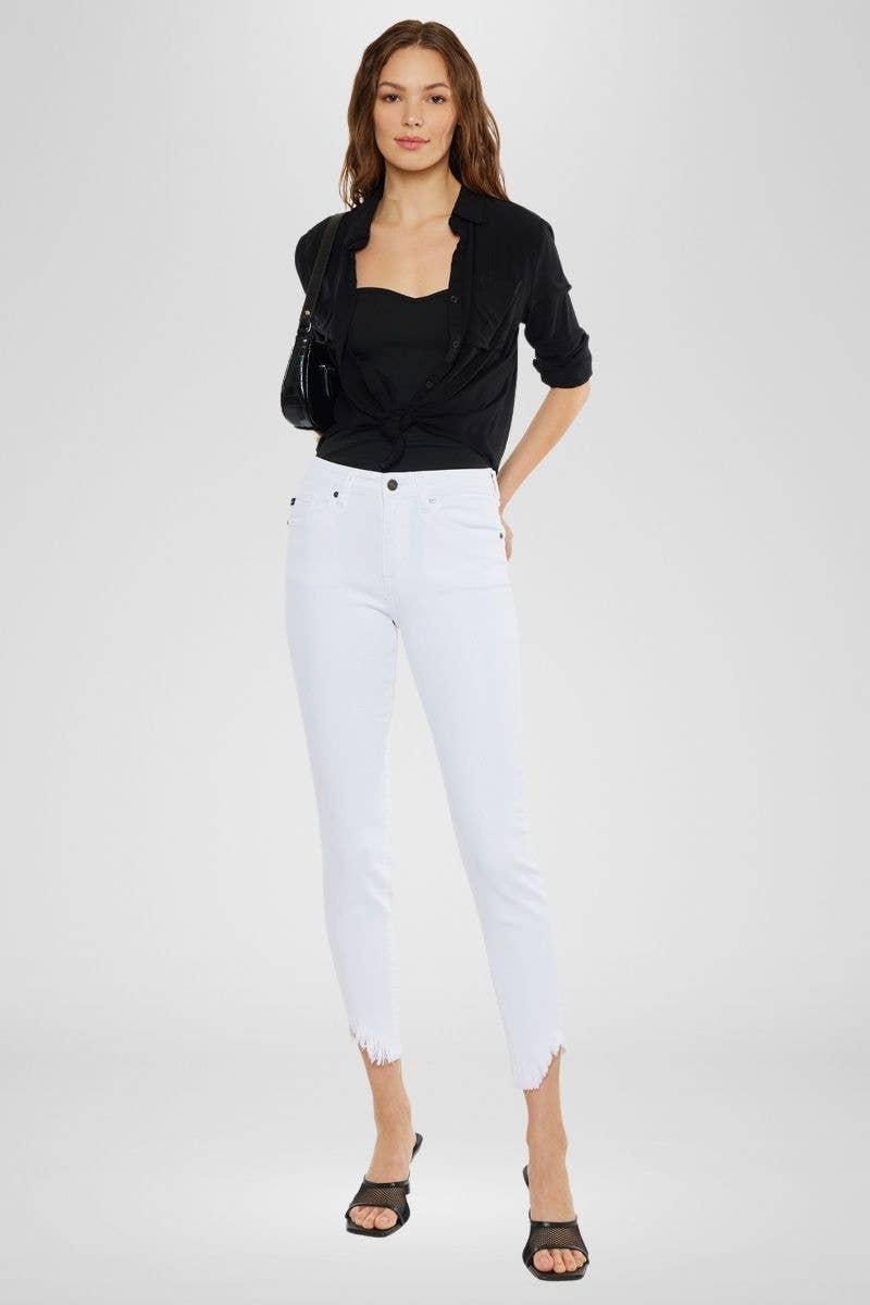 Kan Can High Rise White Super Skinny Jeans