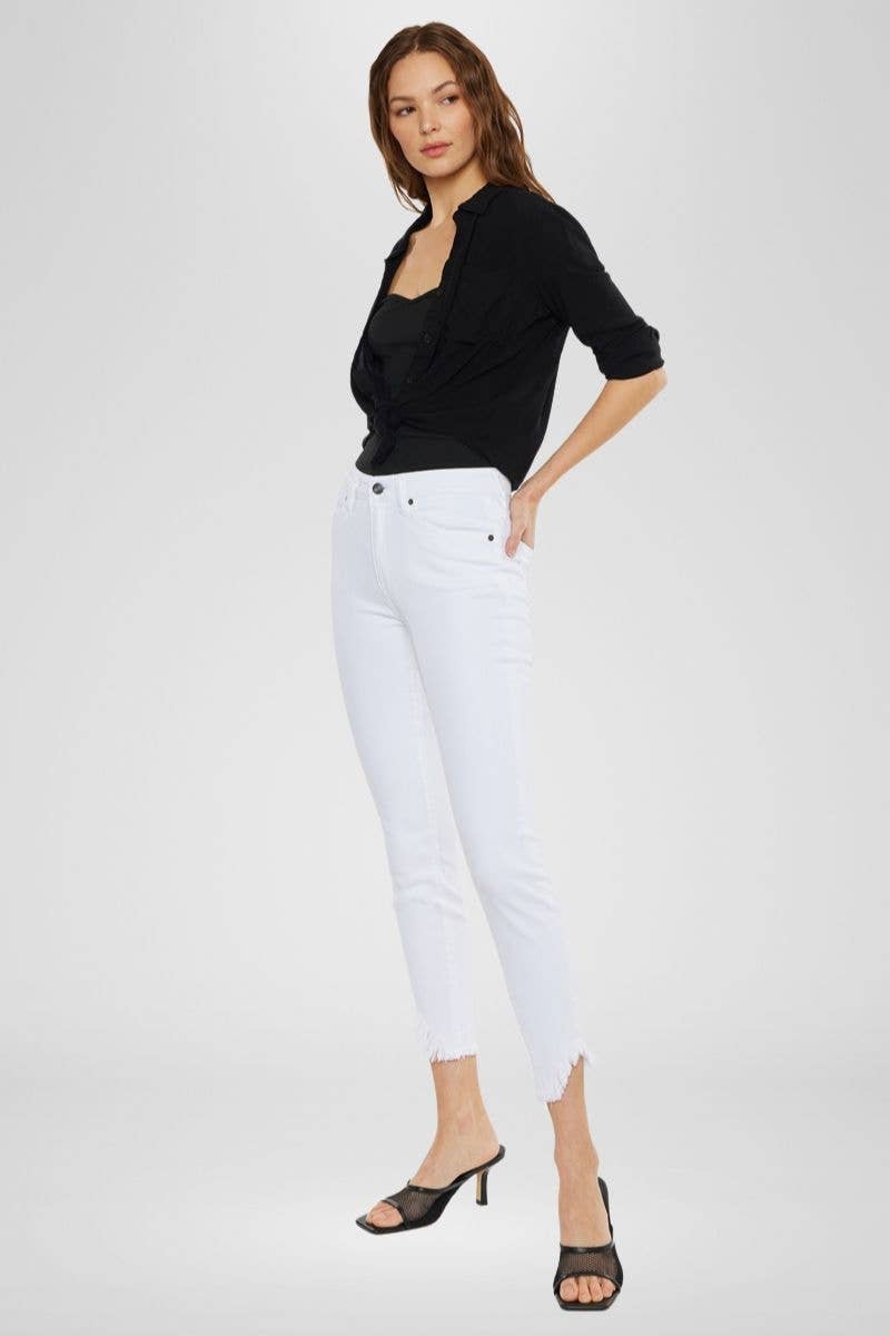 Kan Can High Rise White Super Skinny Jeans