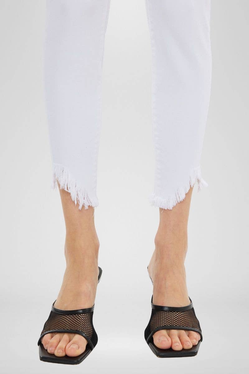 Kan Can High Rise White Super Skinny Jeans
