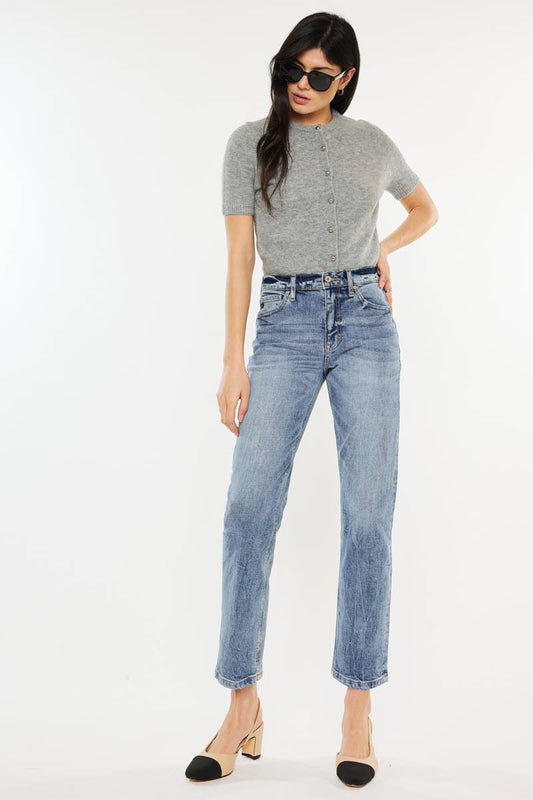 Kan Can High Rise Slim Straight Jeans