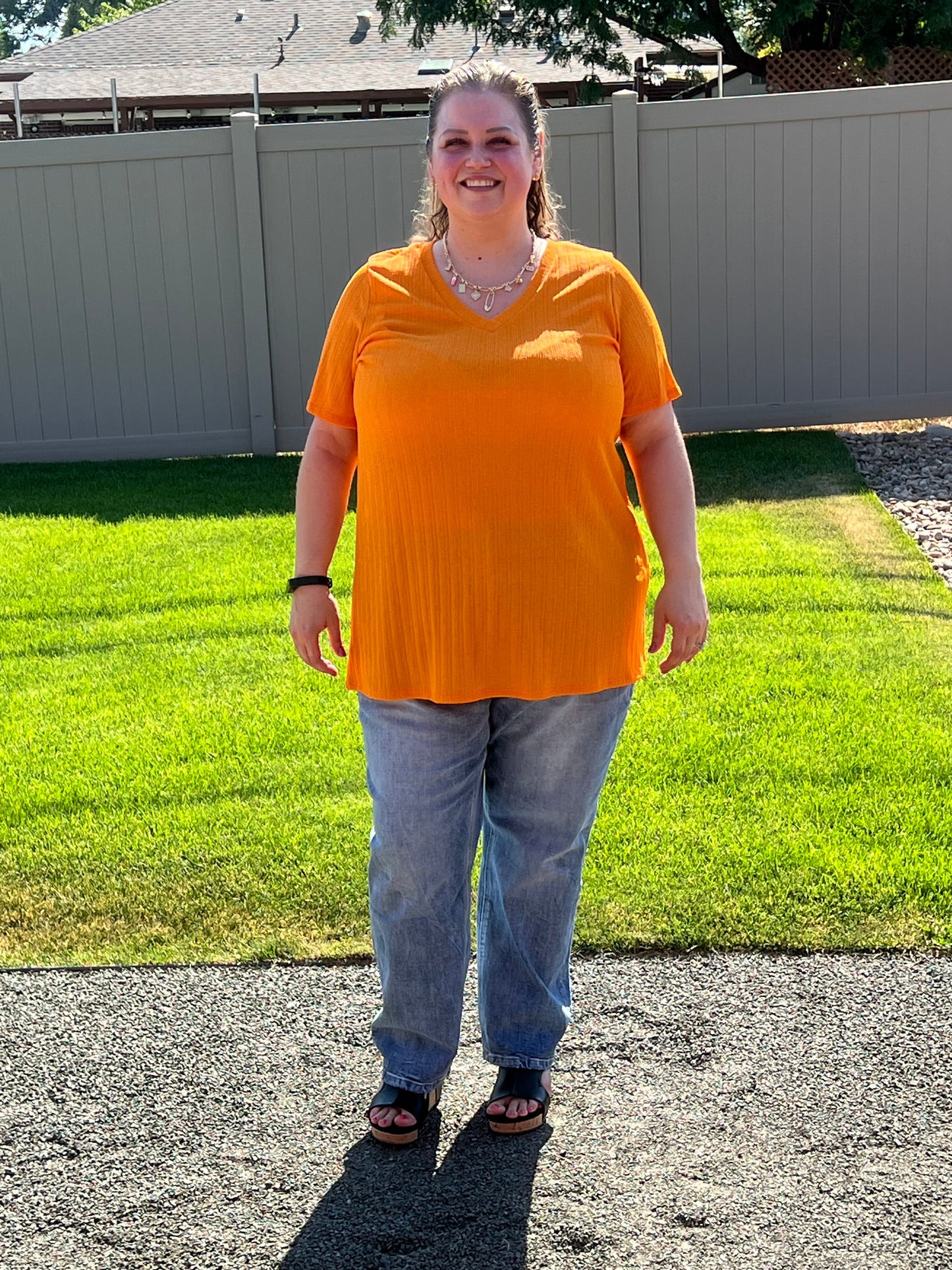 Heimish Short Sleeve V Neck Top