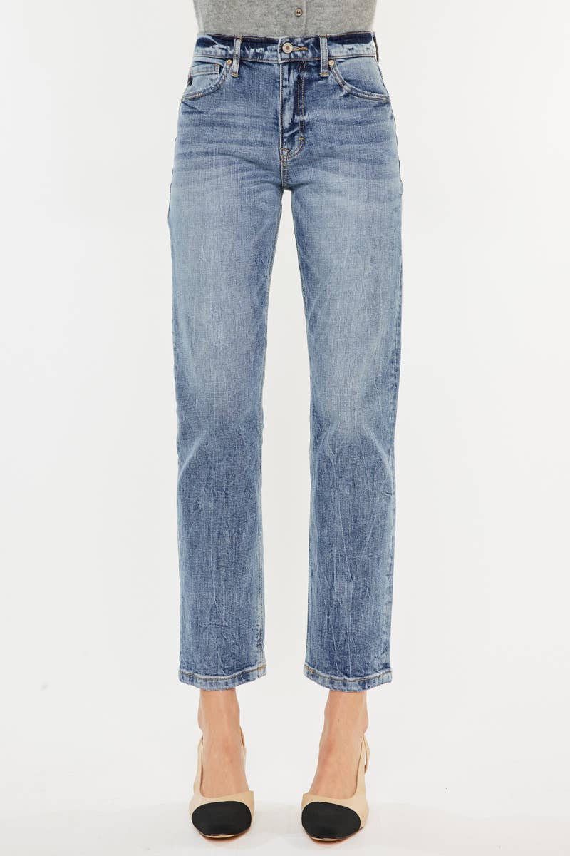 Kan Can High Rise Slim Straight Jeans
