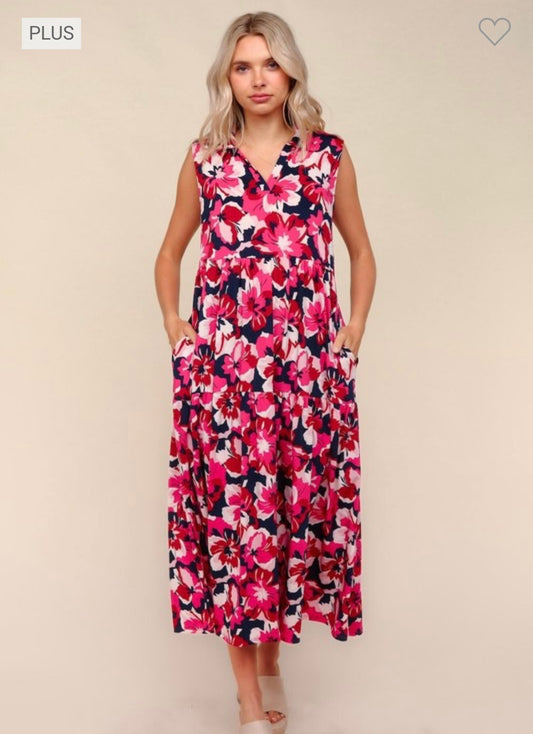 Haptics Floral Print Midi Dress