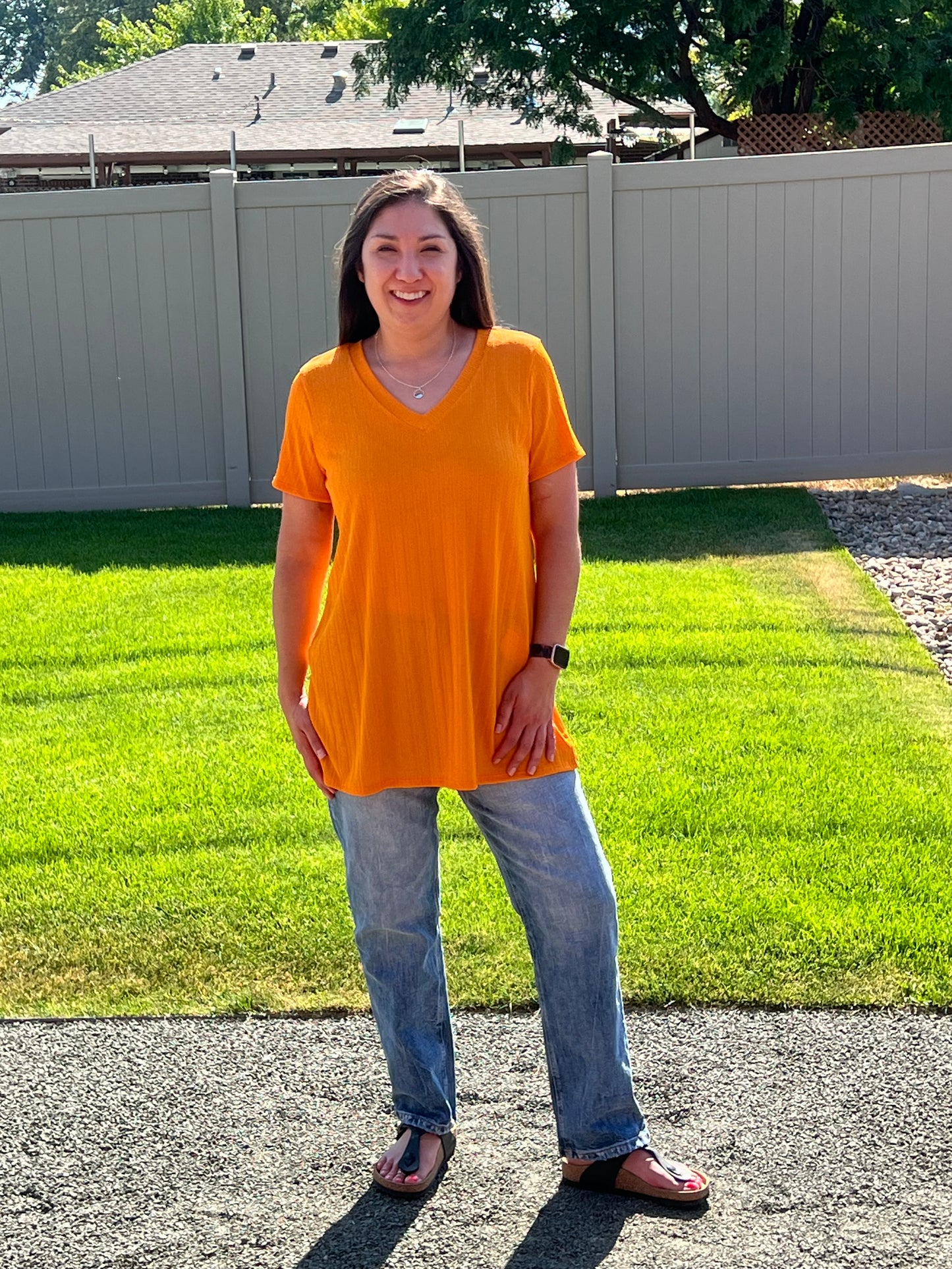 Heimish Short Sleeve V Neck Top