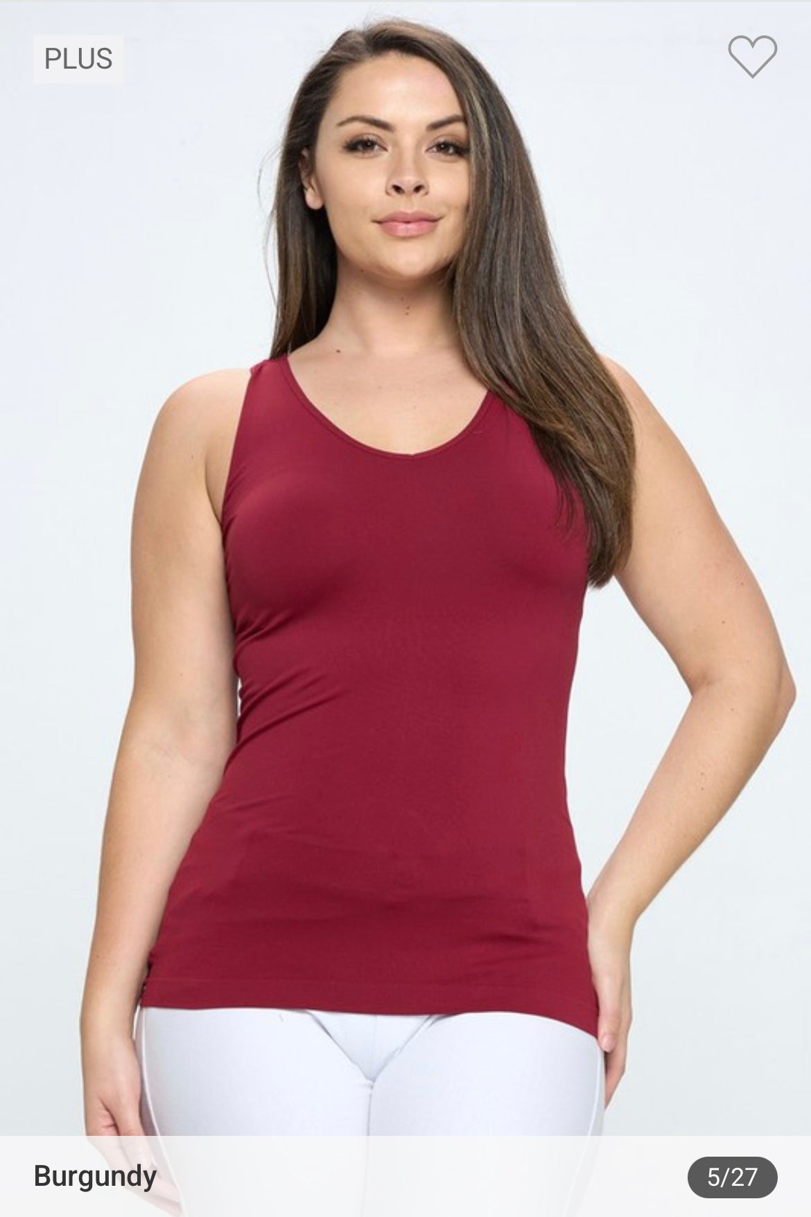 Yelete One-Size Plus Reversible V or U Neckline Seamless Tank