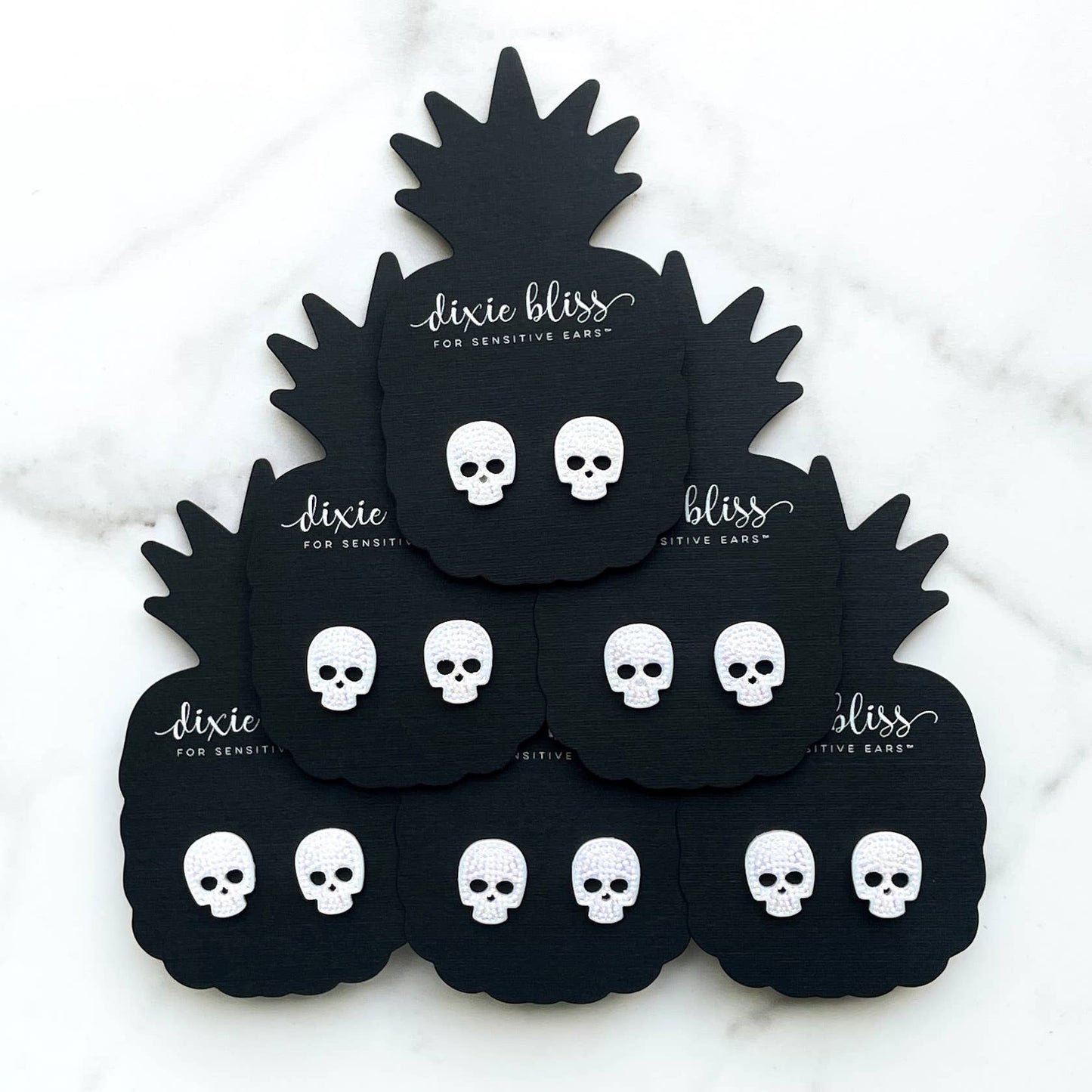 Dixie Bliss Studded Skulls in White