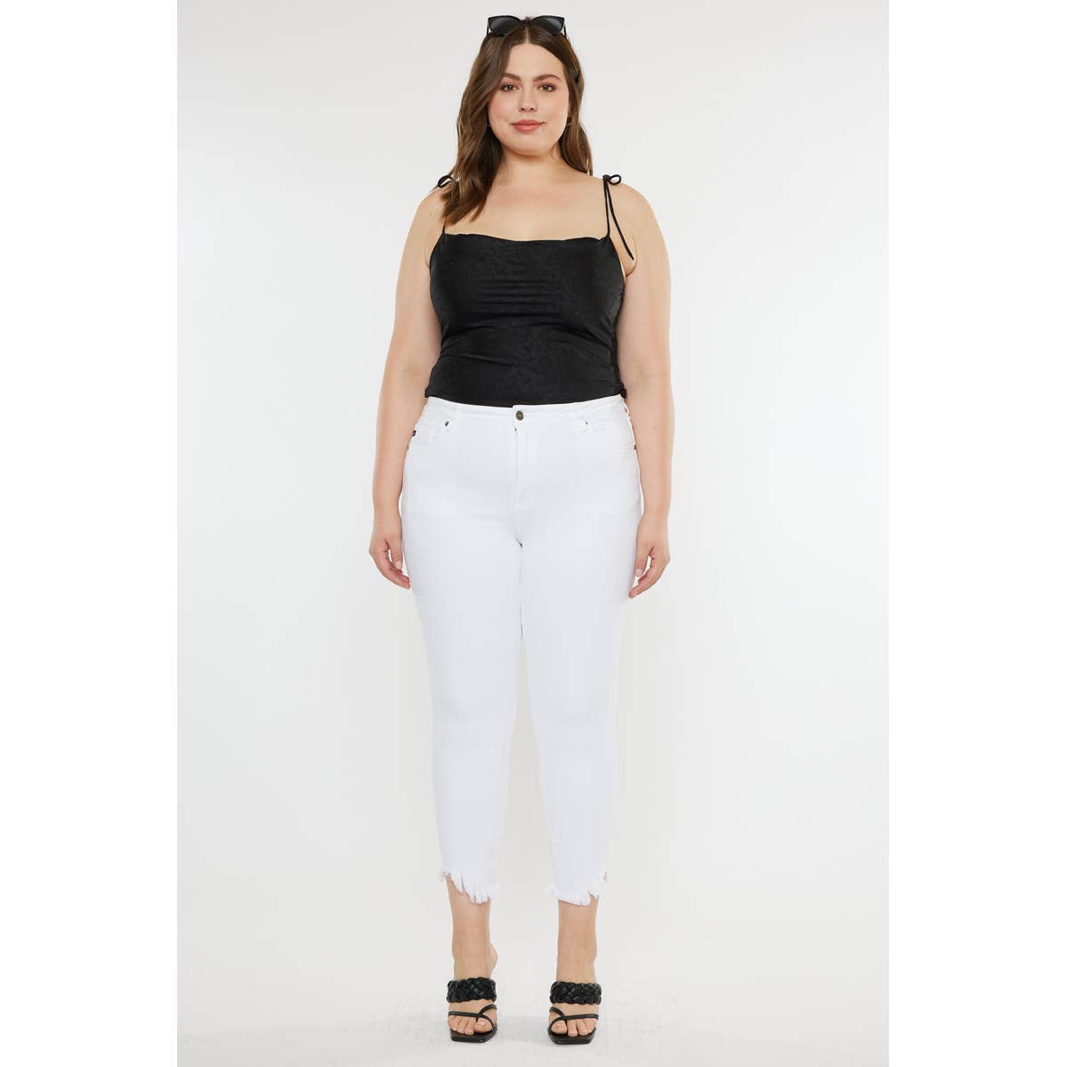 Kan Can High Rise White Super Skinny Jeans
