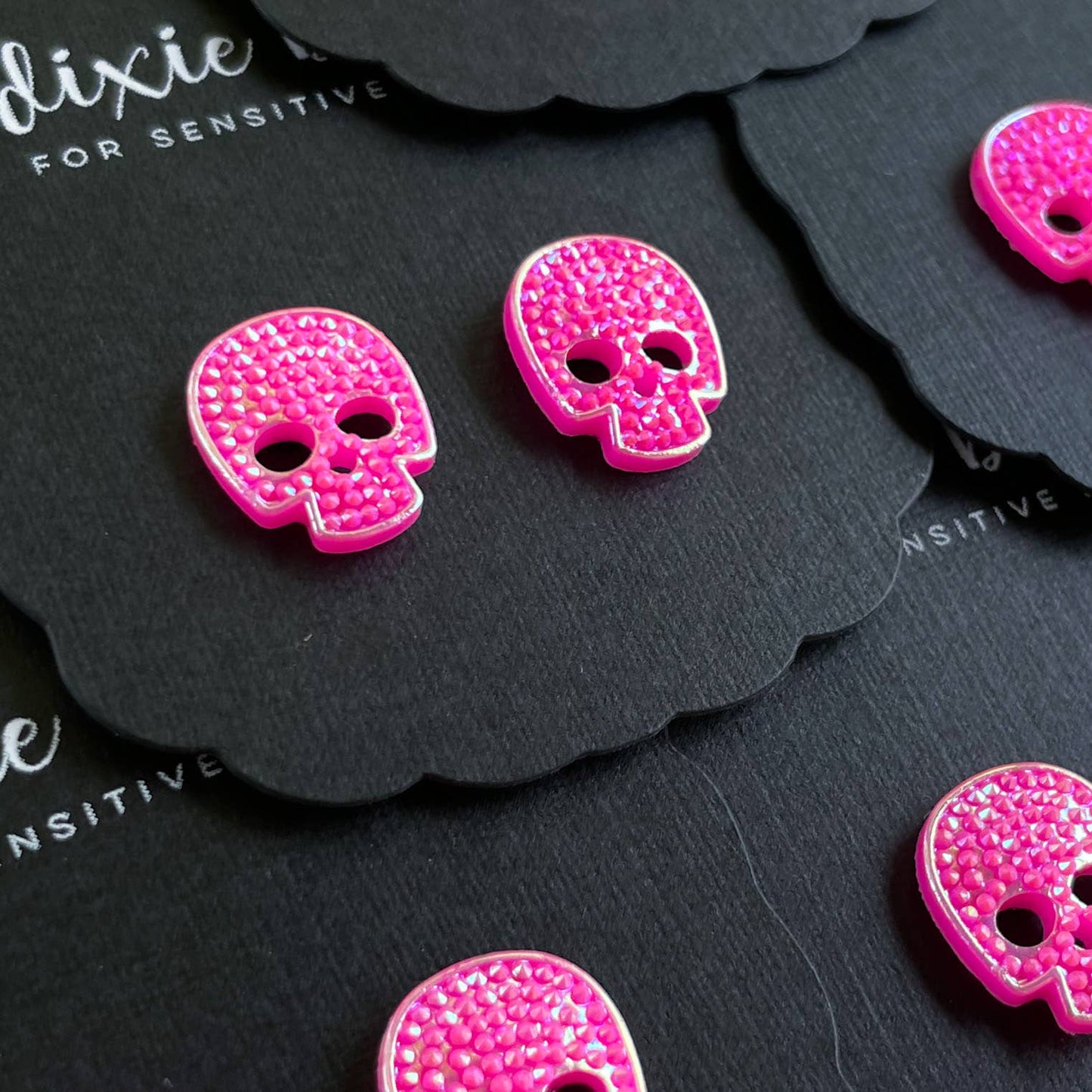 Dixie Bliss Studded Skulls in Bubblegum Shimmer