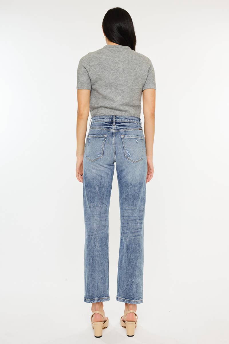 Kan Can High Rise Slim Straight Jeans
