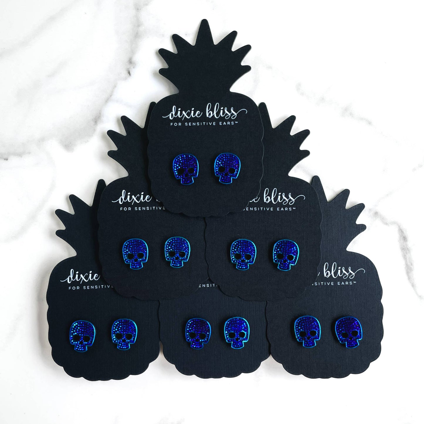 Dixie Bliss Studded Skulls in Midnight Blue