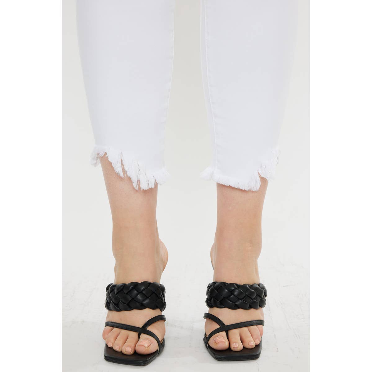 Kan Can High Rise White Super Skinny Jeans