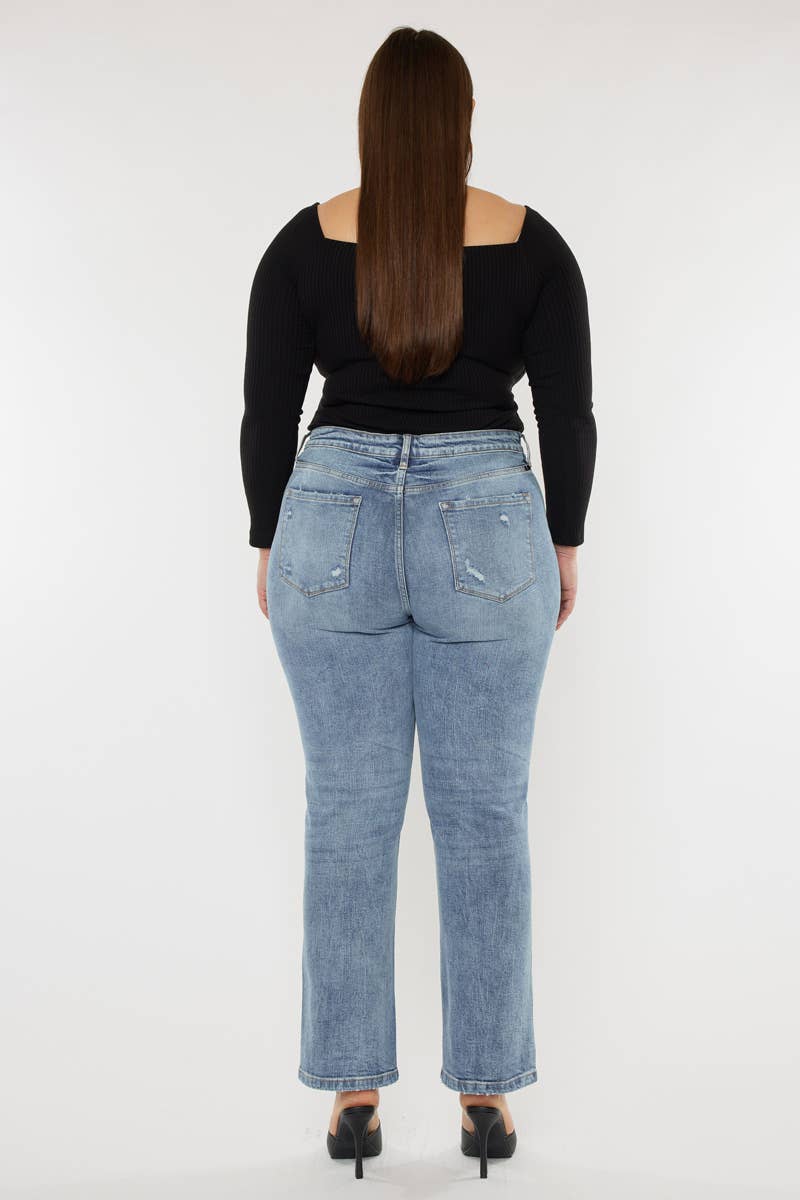 Kan Can High Rise Slim Straight Jeans