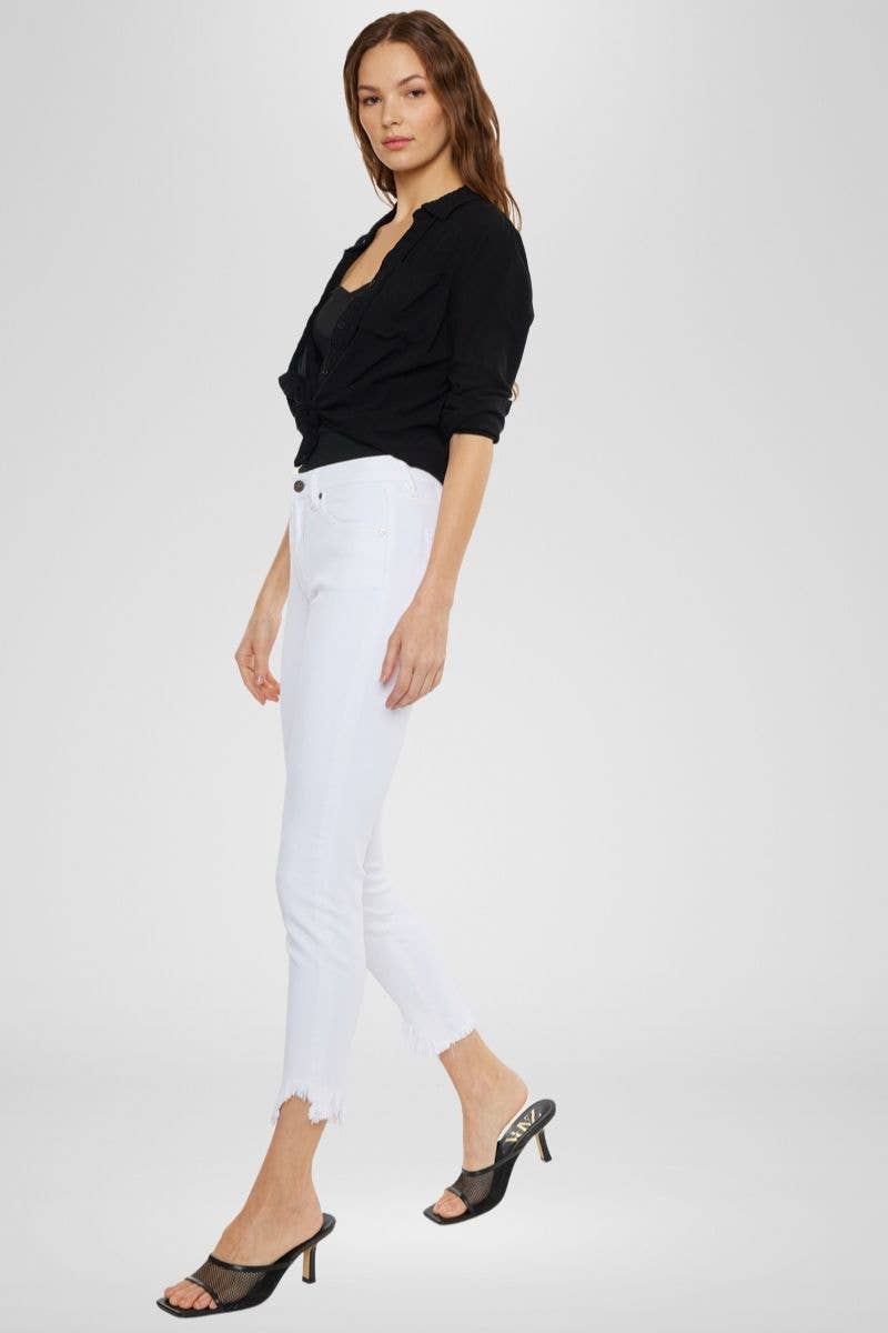 Kan Can High Rise White Super Skinny Jeans