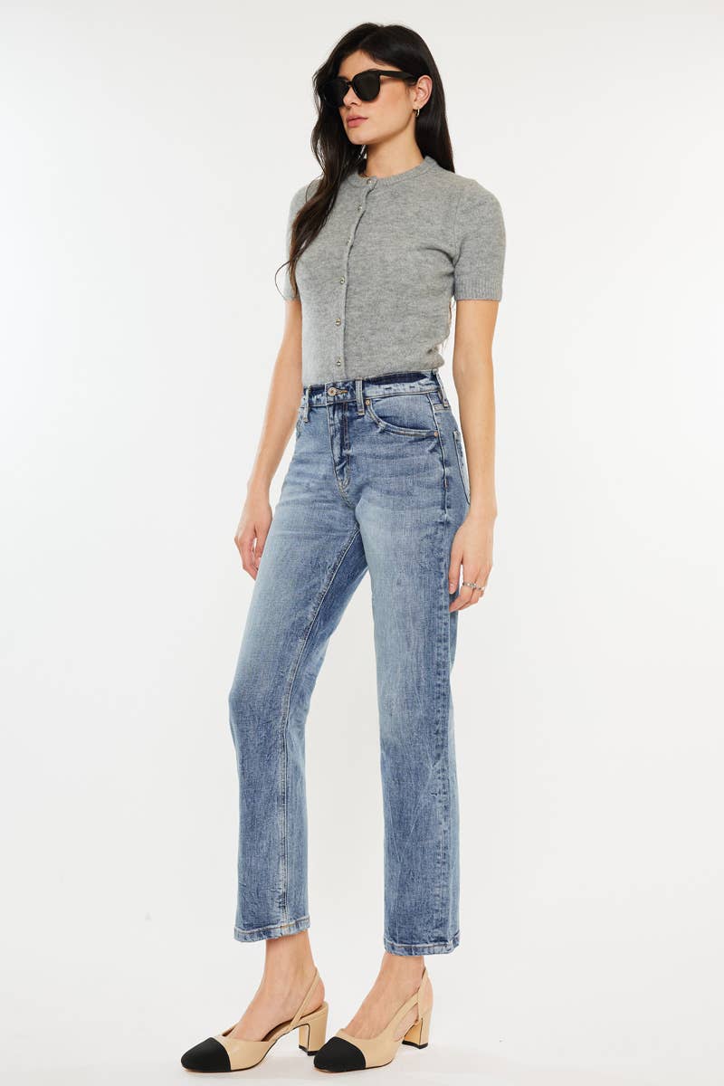 Kan Can High Rise Slim Straight Jeans