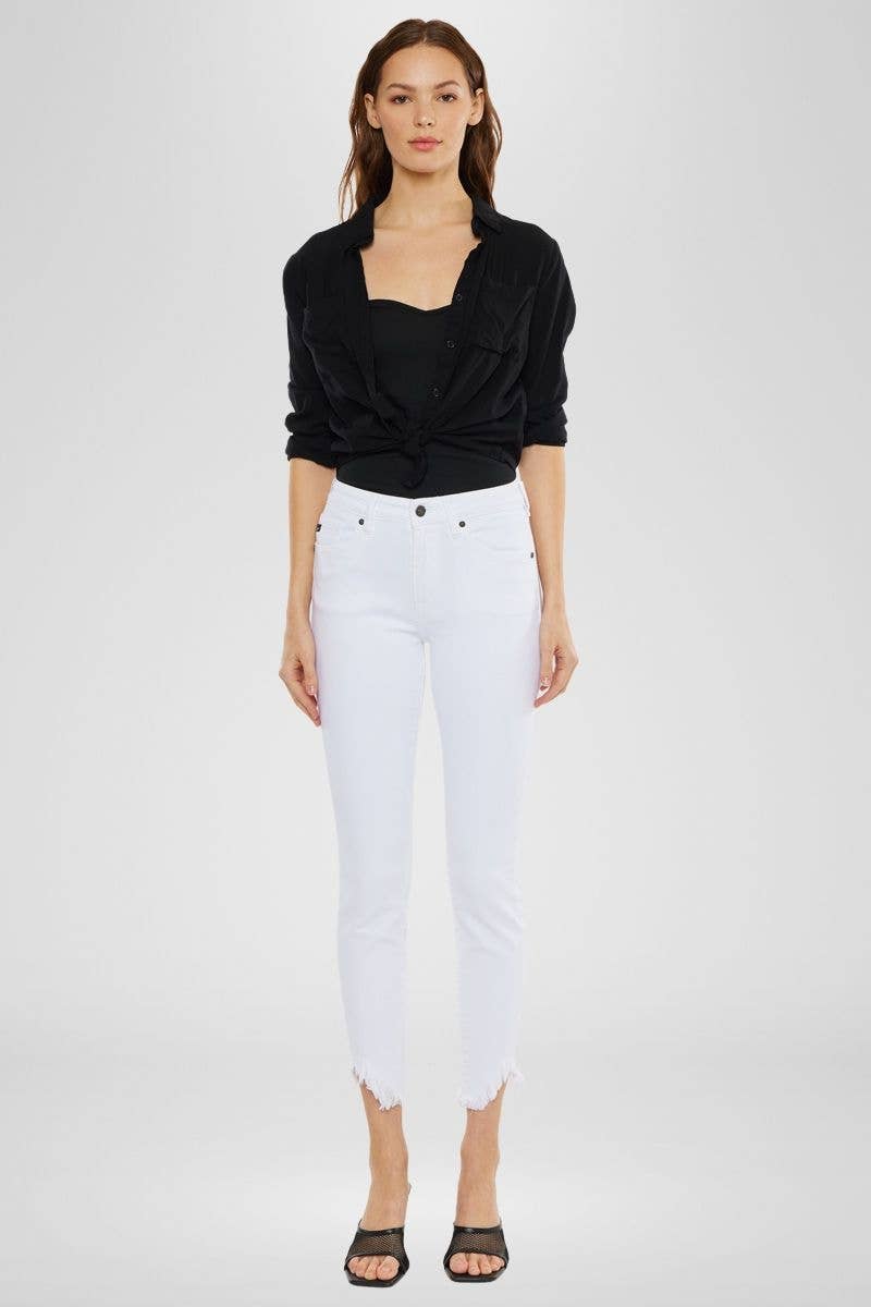Kan Can High Rise White Super Skinny Jeans