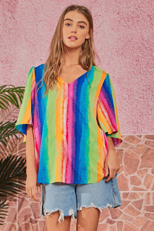 Andrée by Unit Striped Multi-Color Blouse