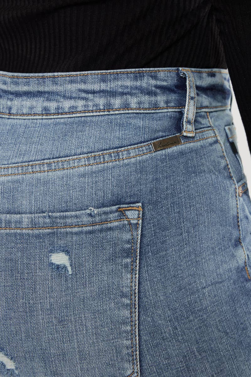 Kan Can High Rise Slim Straight Jeans