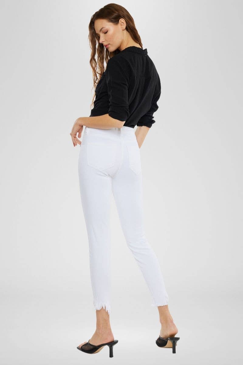 Kan Can High Rise White Super Skinny Jeans